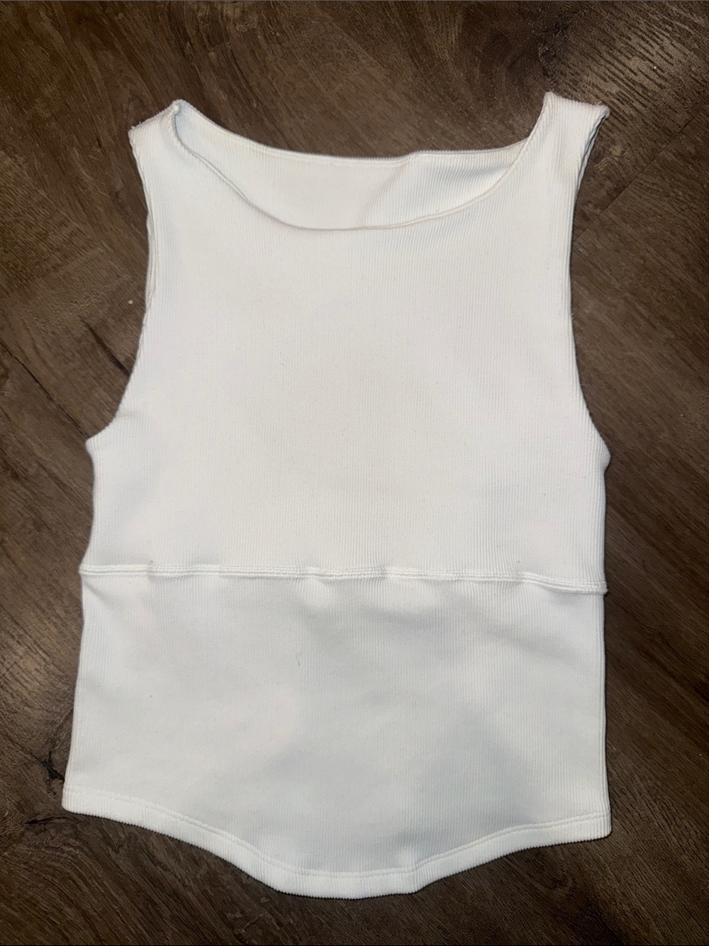 FP Movement by Free People White Ribbed Tank cut out back